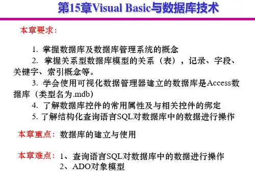 第十5章Visual Basic数据库技术3