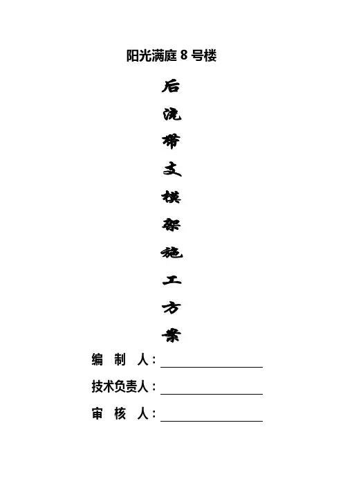 后浇带独立支模体系方案讲解