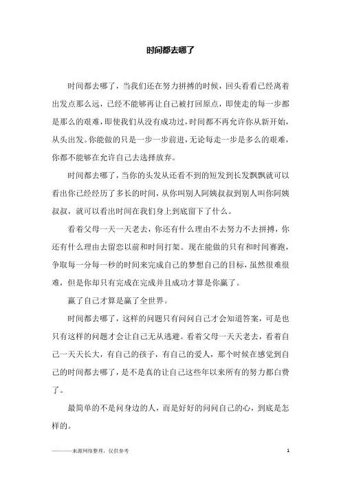 时间都去哪了_高二作文