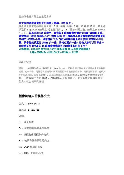 监控视频存储计算