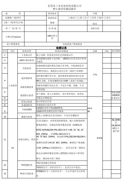 TV软件测试报告