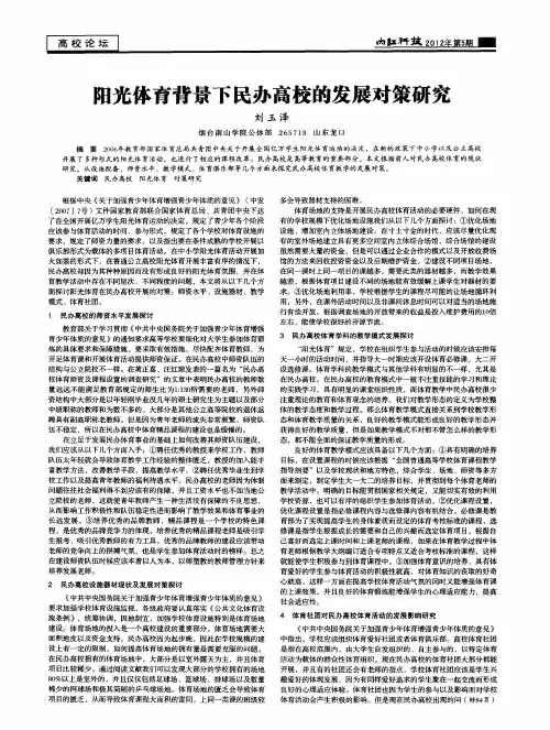 阳光体育背景下民办高校的发展对策研究