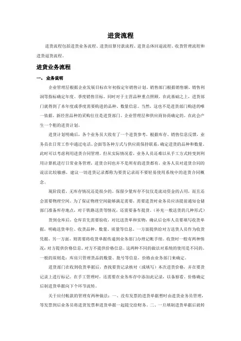 ERP标准流程进货管理