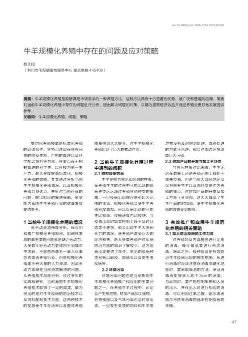 牛羊规模化养殖中存在的问题及应对策略