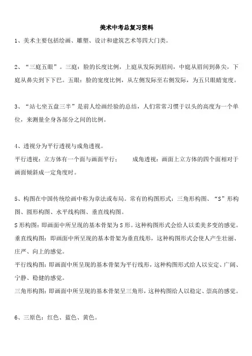 美术中考总复习汇总
