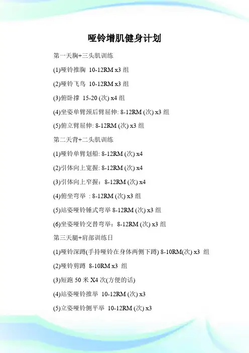 哑铃增肌健身计划.doc