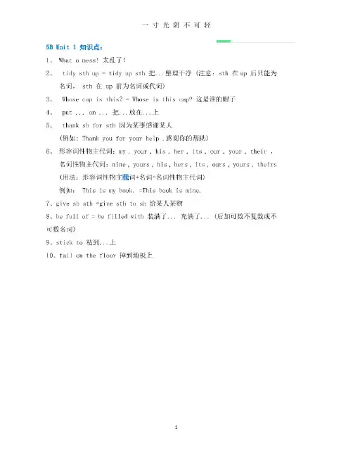 小学沪教版英语五年级下册复习重点知识.pdf