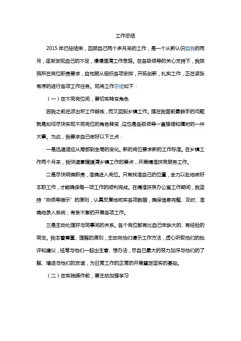 基层乡镇工作总结