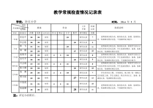 常规教学检查表