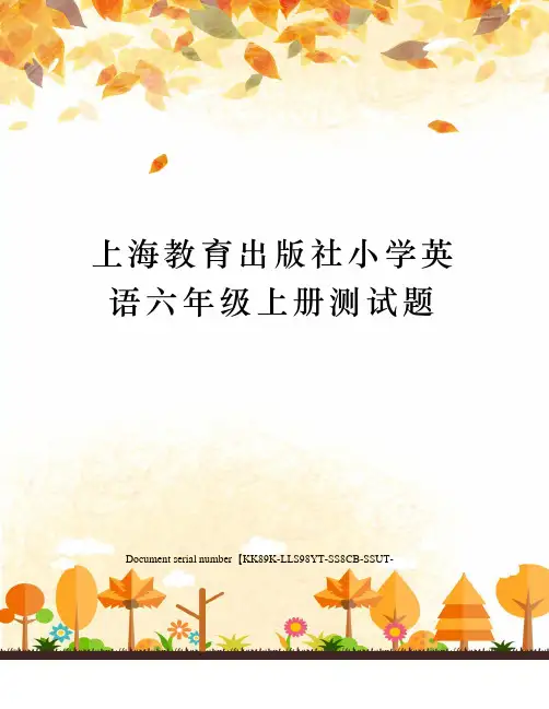 上海教育出版社小学英语六年级上册测试题