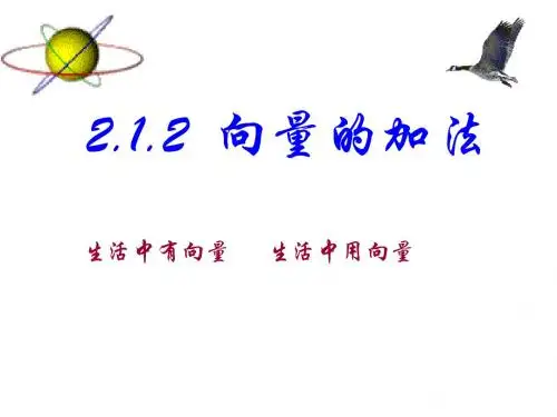 【数学】2.1.2《向量的加法》课件(新人教B版必修4)