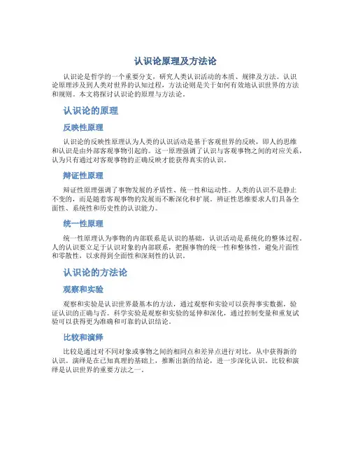 认识论原理及方法论
