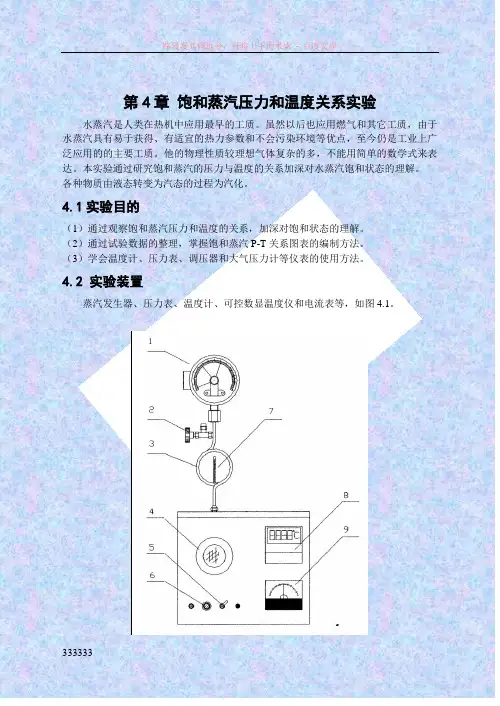 蒸汽温度与压力的关系