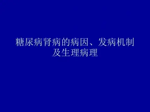 糖尿病肾病的病因、发病机制及生理病理PPT课件