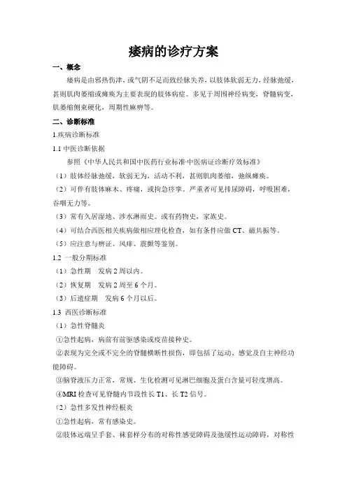 痿病诊疗方案+路径表单