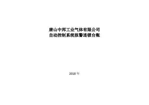 生产设备自动联锁系统台账
