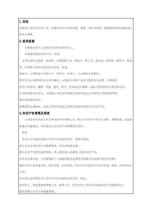 知识产权管理制度