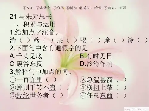 八年级语文下册第五单元复习课件