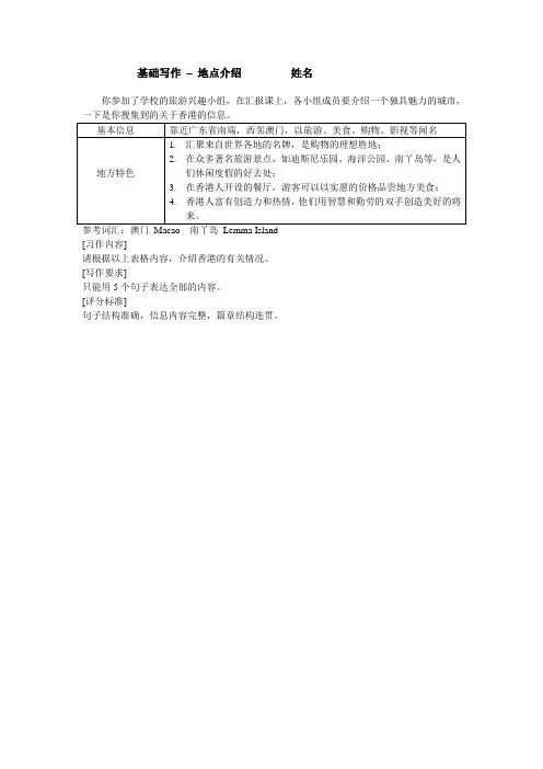 地点介绍 英语作文