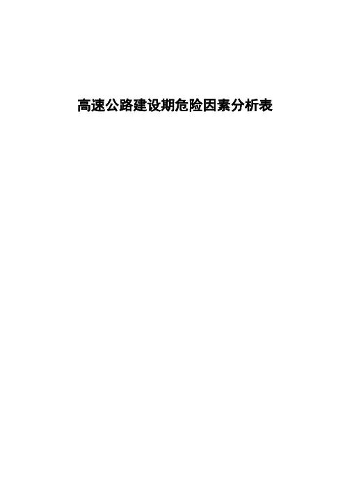 危险源辨识与风险评价一览表