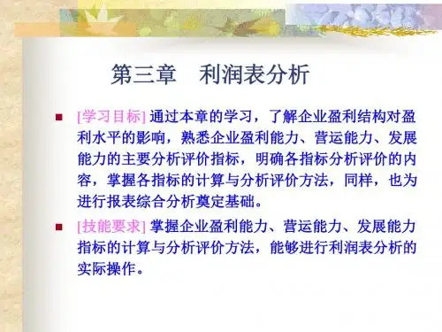 第三章利润表分析