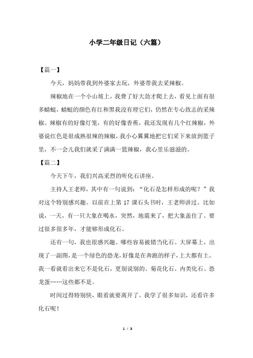 小学二年级日记(六篇)