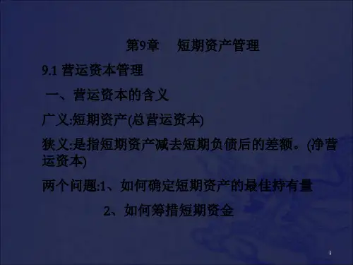 [经济学]第9章短期资产管理_OK