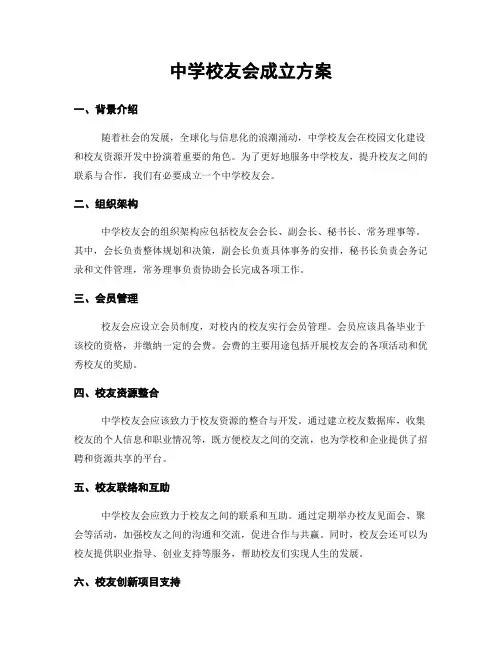 中学校友会成立方案