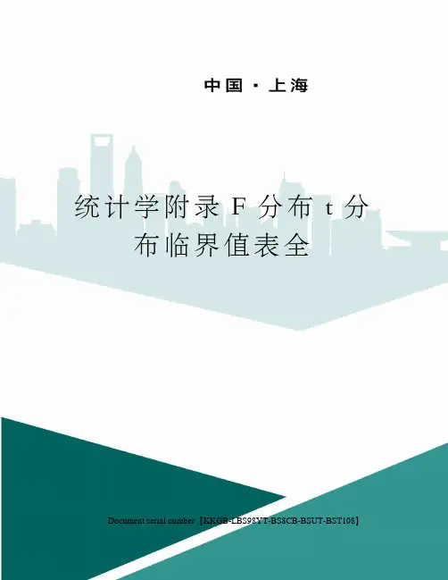 统计学附录F分布t分布临界值表全精选版