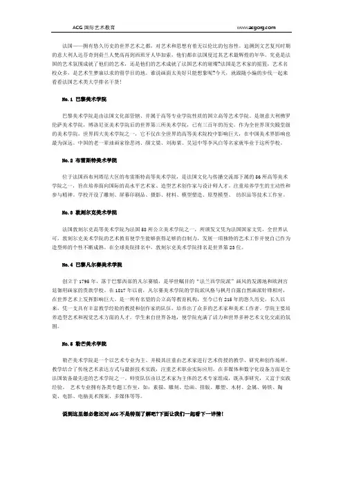 法国艺术类大学排名TOP5