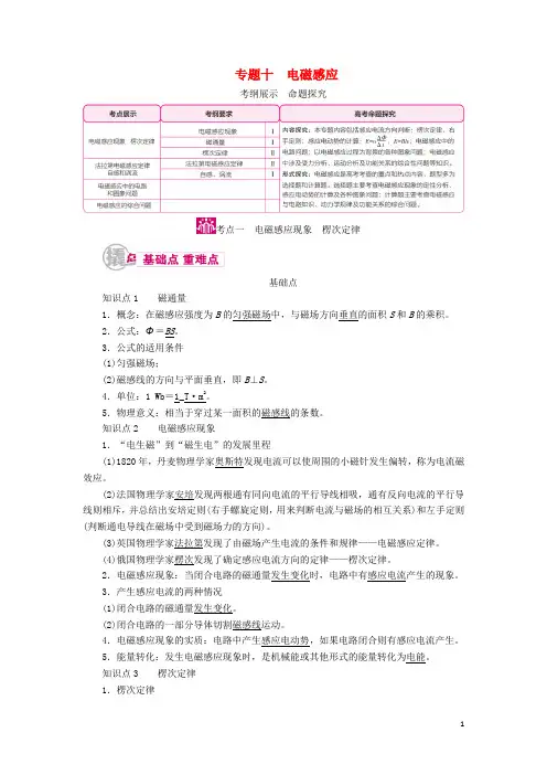 2017届高考物理一轮复习专题十电磁感应考点一电磁感应现象楞次定律教学案含解析资料