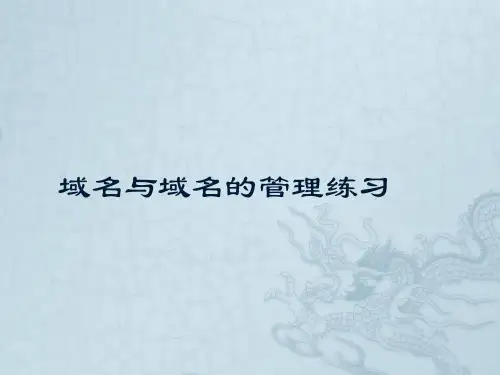 域名与域名的管理练习