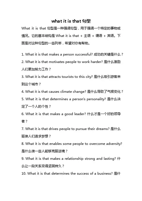 what it is that句型