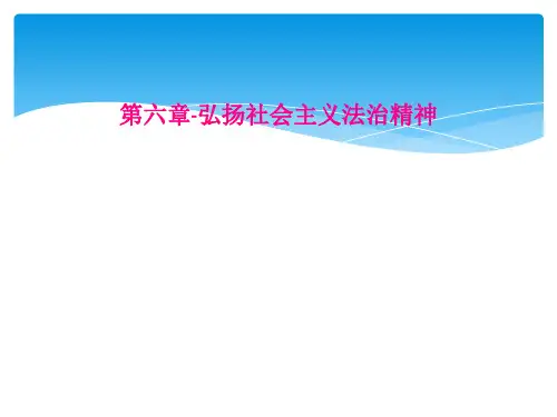 第六章弘扬社会主义法治精神