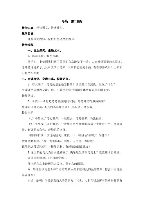 鸟岛  第二课时