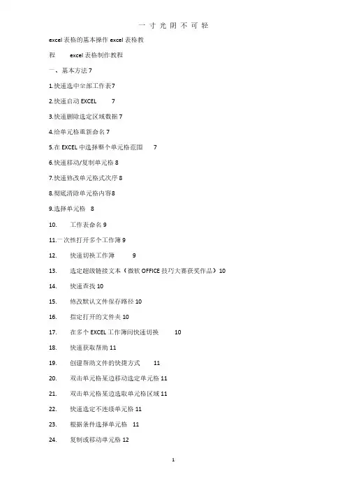 excel表格的基本操作excel表格教程excel表格制作教程.pdf