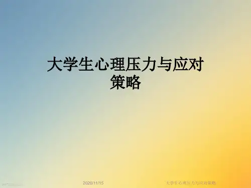大学生心理压力与应对策略