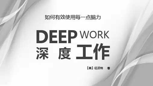 深度工作-读书分享