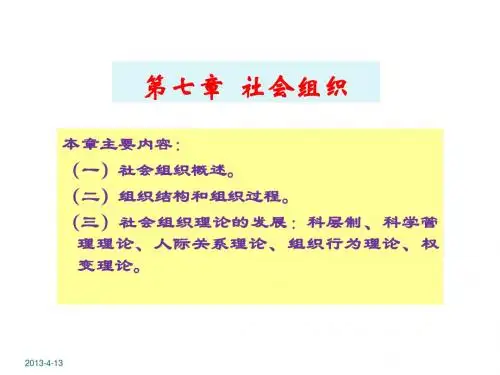 社会学 第7章 社会组织