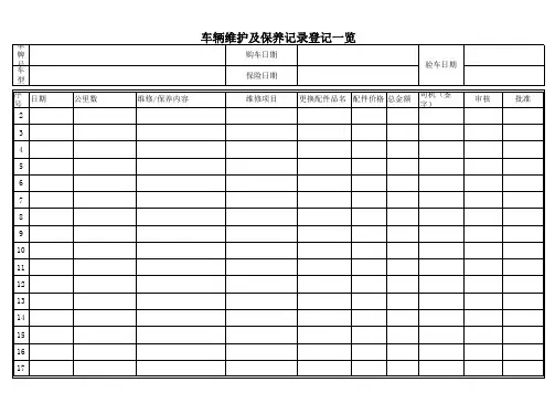 车辆维护及保养记录一览