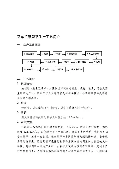 叉车门架型钢生产工艺简介