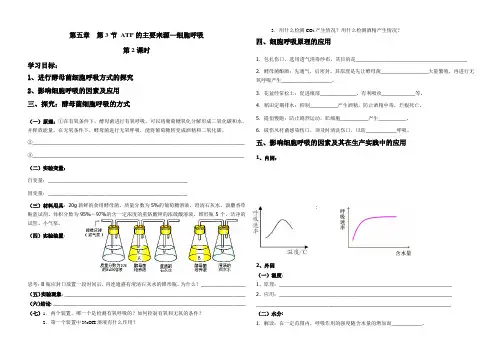 第3节ATP的主要来源—细胞呼吸