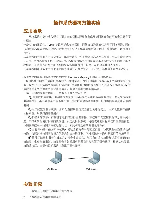 操作系统漏洞扫描实验