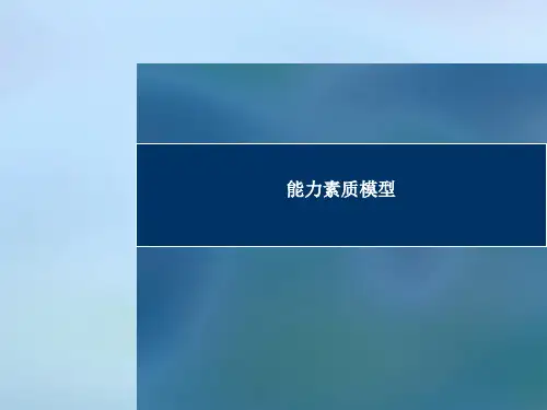 能力素质模型分析报告(ppt 151页)