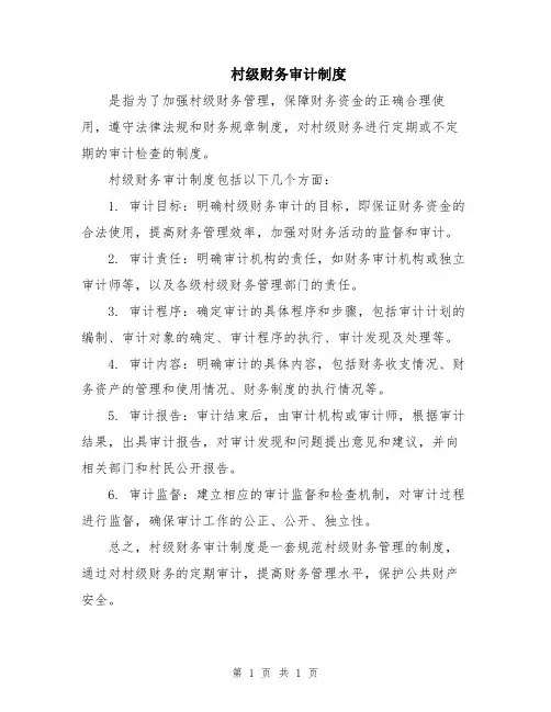 村级财务审计制度