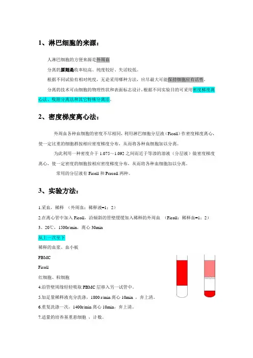 淋巴细胞的分离方法