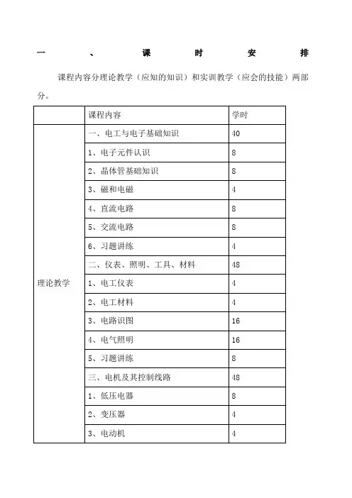 高级电工培训大纲 