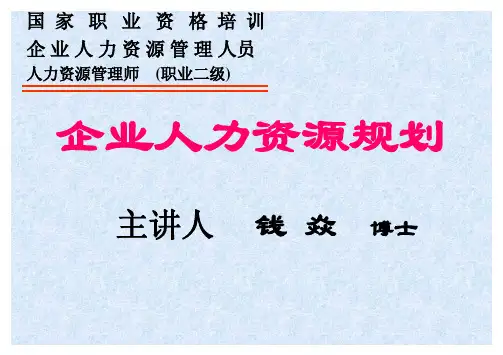 培训班14教材05期二级人力资源管理第节人力资源计划