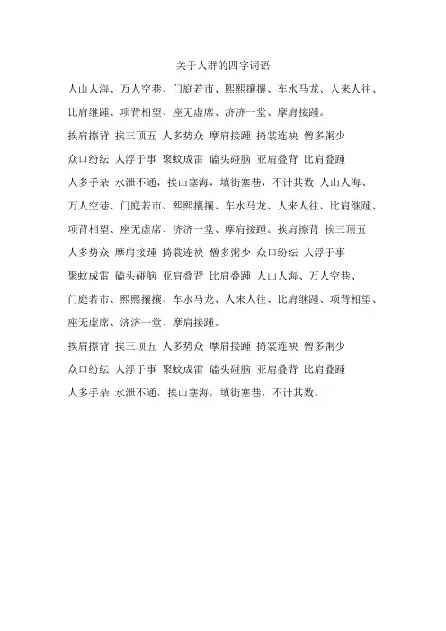 关于人群的四字词语