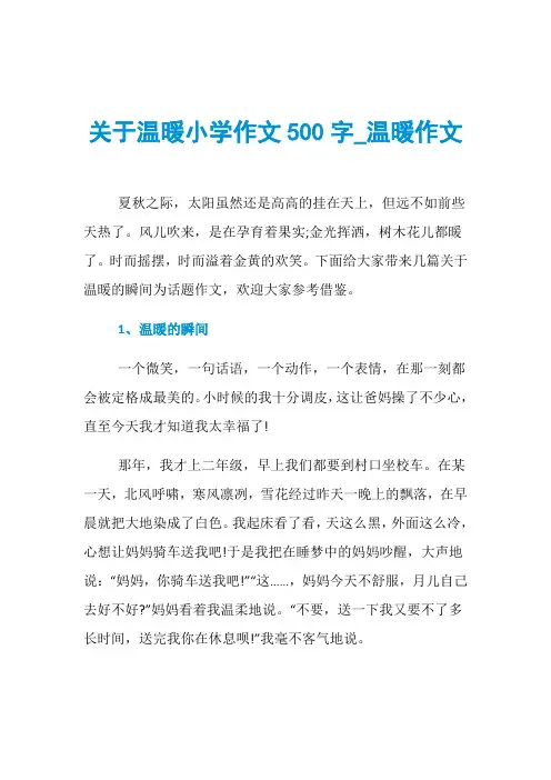 关于温暖小学作文500字_温暖作文